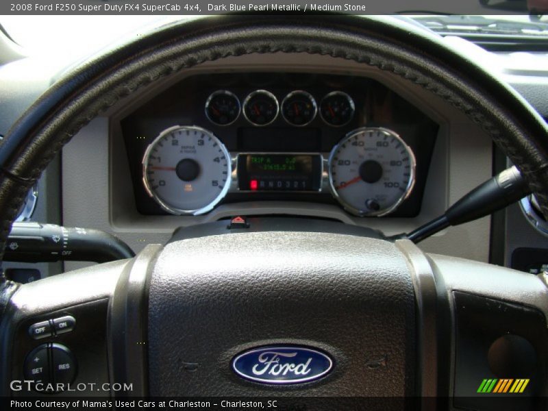 Dark Blue Pearl Metallic / Medium Stone 2008 Ford F250 Super Duty FX4 SuperCab 4x4