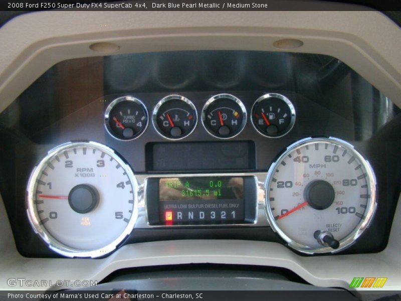 Dark Blue Pearl Metallic / Medium Stone 2008 Ford F250 Super Duty FX4 SuperCab 4x4