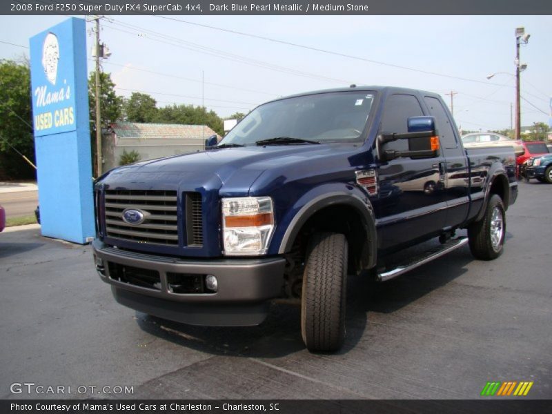 Dark Blue Pearl Metallic / Medium Stone 2008 Ford F250 Super Duty FX4 SuperCab 4x4