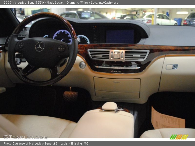 Diamond White / Savanna/Cashmere 2009 Mercedes-Benz S 550 4Matic Sedan