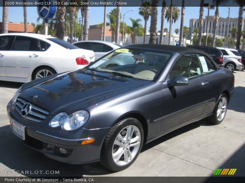Steel Grey Metallic / Stone 2008 Mercedes-Benz CLK 350 Cabriolet