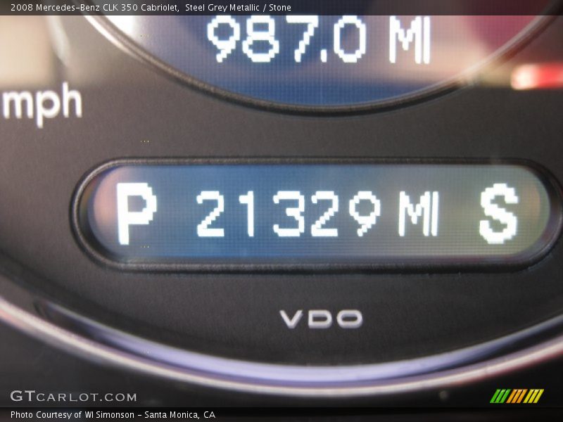 Steel Grey Metallic / Stone 2008 Mercedes-Benz CLK 350 Cabriolet