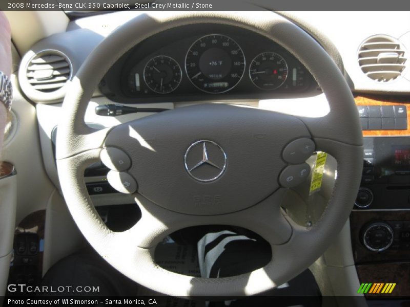 Steel Grey Metallic / Stone 2008 Mercedes-Benz CLK 350 Cabriolet