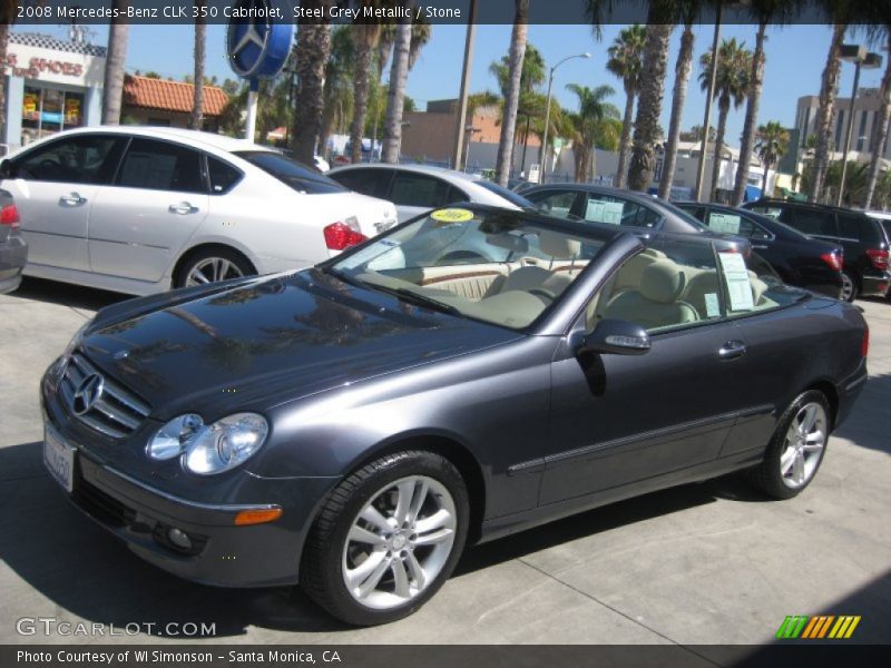 Steel Grey Metallic / Stone 2008 Mercedes-Benz CLK 350 Cabriolet