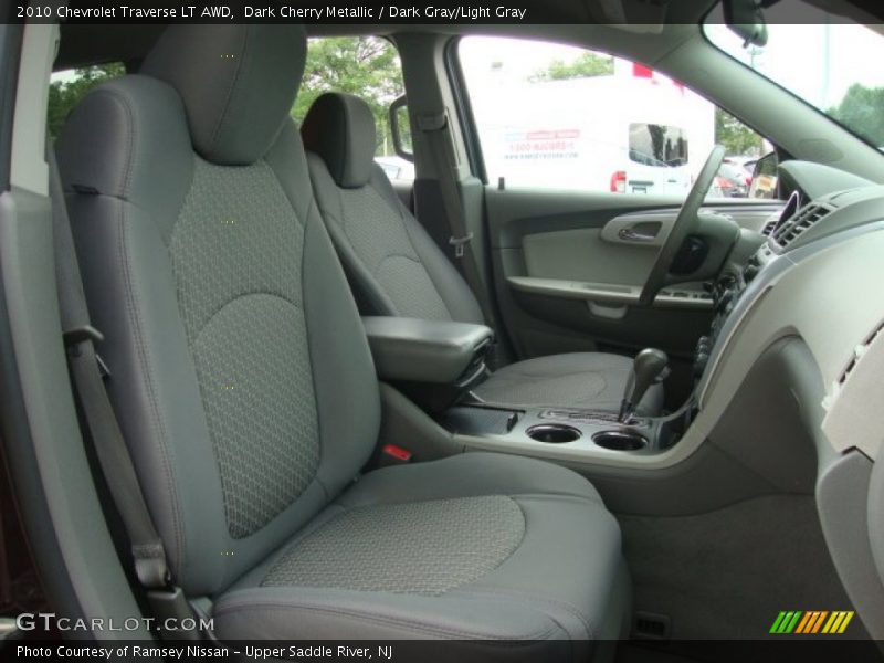 Dark Cherry Metallic / Dark Gray/Light Gray 2010 Chevrolet Traverse LT AWD