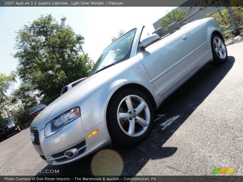 Light Silver Metallic / Platinum 2007 Audi A4 3.2 quattro Cabriolet
