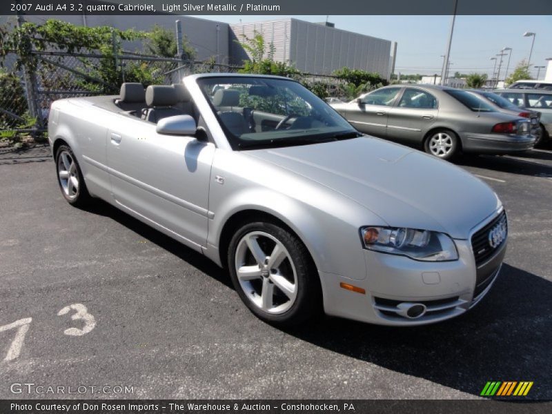 Light Silver Metallic / Platinum 2007 Audi A4 3.2 quattro Cabriolet