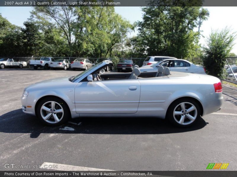 Light Silver Metallic / Platinum 2007 Audi A4 3.2 quattro Cabriolet