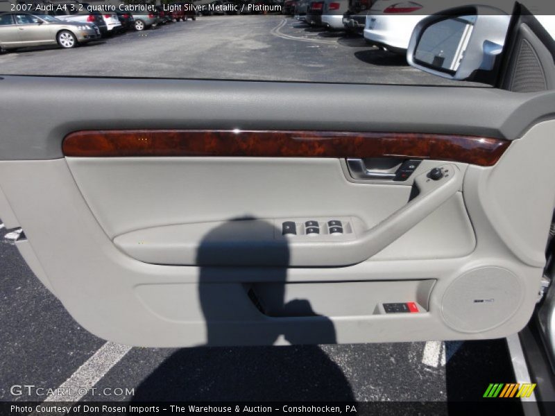 Light Silver Metallic / Platinum 2007 Audi A4 3.2 quattro Cabriolet