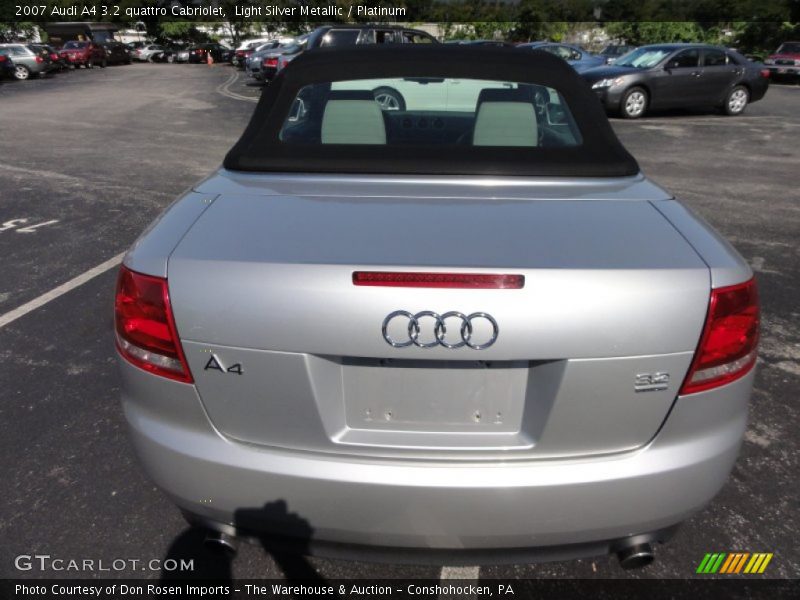 Light Silver Metallic / Platinum 2007 Audi A4 3.2 quattro Cabriolet