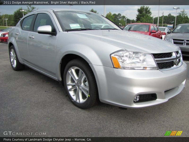 Bright Silver Metallic / Black/Red 2011 Dodge Avenger Mainstreet