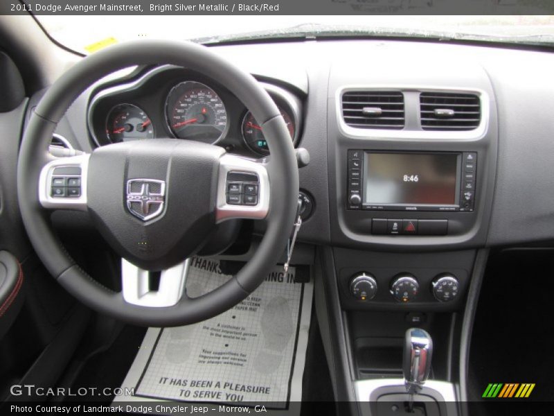 Bright Silver Metallic / Black/Red 2011 Dodge Avenger Mainstreet