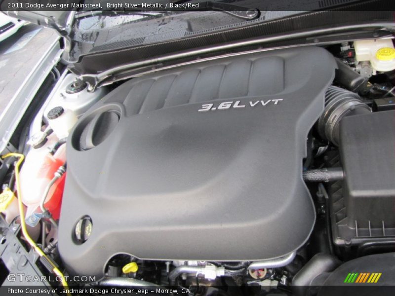 Bright Silver Metallic / Black/Red 2011 Dodge Avenger Mainstreet