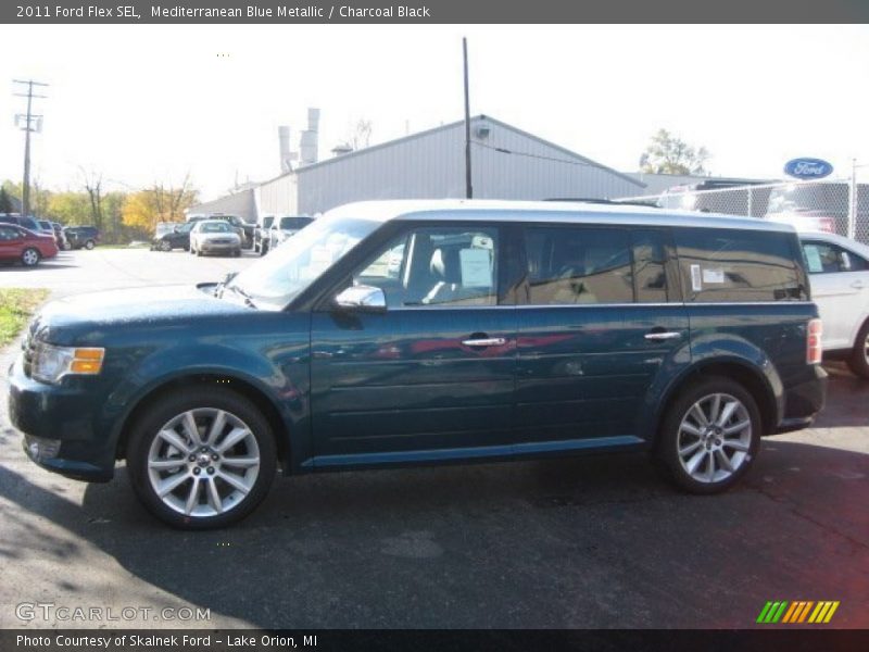 Mediterranean Blue Metallic / Charcoal Black 2011 Ford Flex SEL