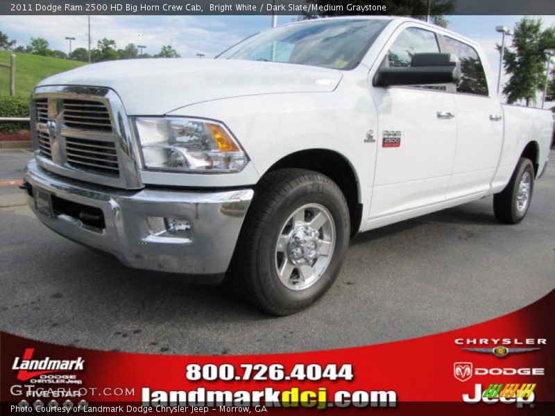Bright White / Dark Slate/Medium Graystone 2011 Dodge Ram 2500 HD Big Horn Crew Cab