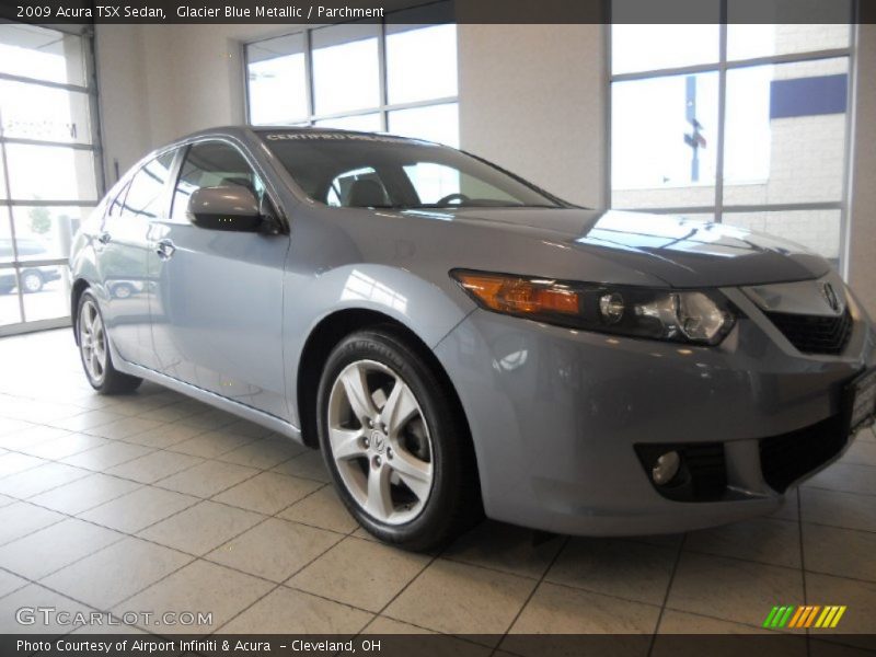 Glacier Blue Metallic / Parchment 2009 Acura TSX Sedan
