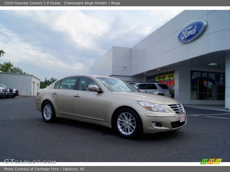 Champagne Beige Metallic / Beige 2009 Hyundai Genesis 3.8 Sedan