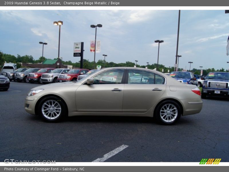 Champagne Beige Metallic / Beige 2009 Hyundai Genesis 3.8 Sedan
