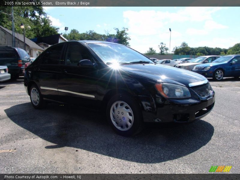 Ebony Black / Beige 2005 Kia Spectra LX Sedan