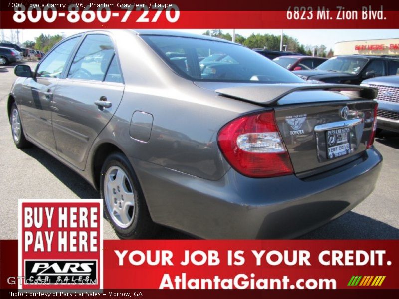 Phantom Gray Pearl / Taupe 2002 Toyota Camry LE V6
