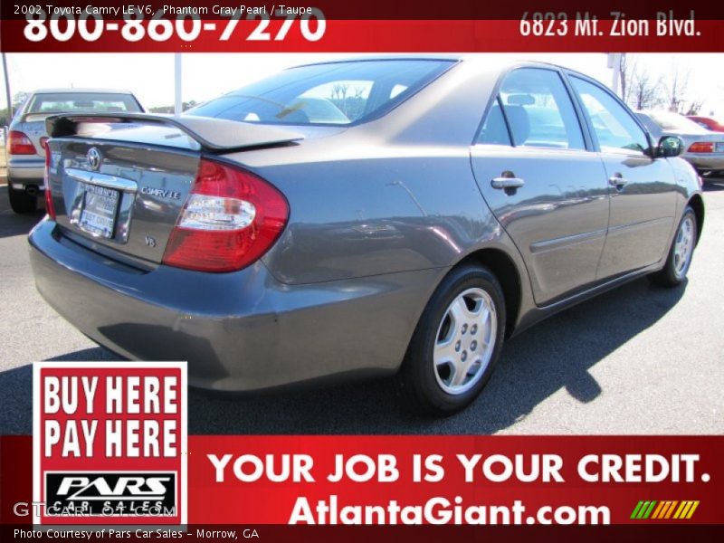 Phantom Gray Pearl / Taupe 2002 Toyota Camry LE V6