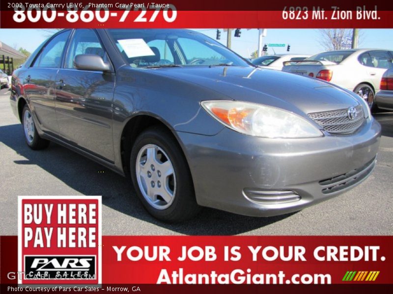 Phantom Gray Pearl / Taupe 2002 Toyota Camry LE V6