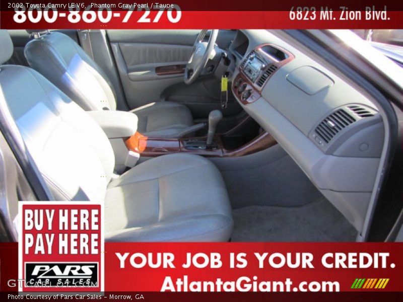 Phantom Gray Pearl / Taupe 2002 Toyota Camry LE V6