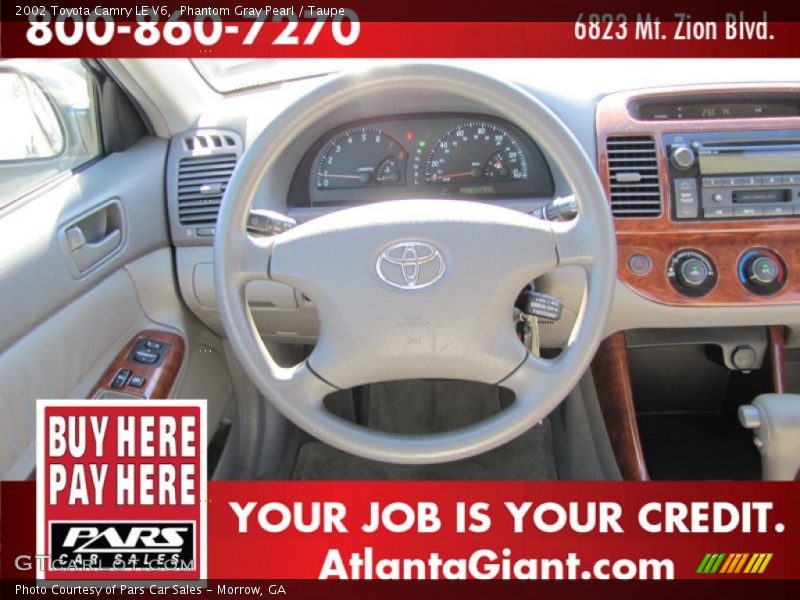 Phantom Gray Pearl / Taupe 2002 Toyota Camry LE V6