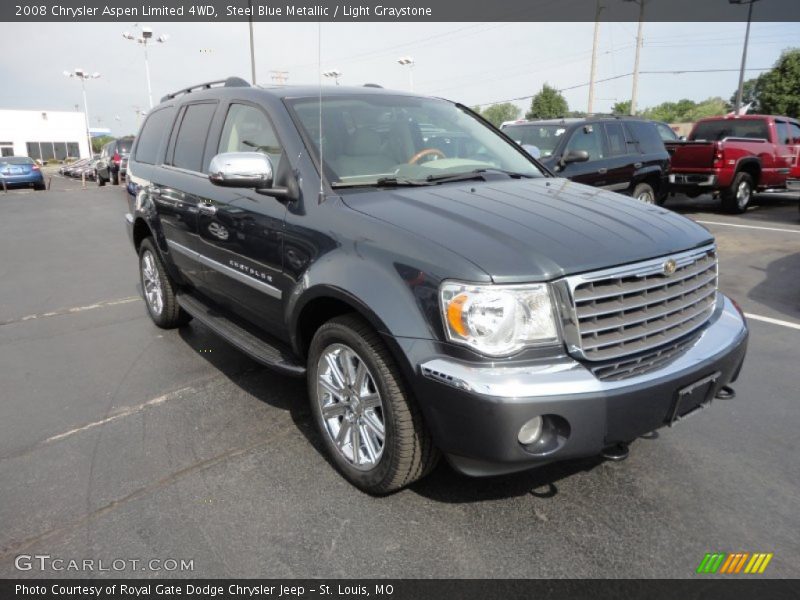 Steel Blue Metallic / Light Graystone 2008 Chrysler Aspen Limited 4WD