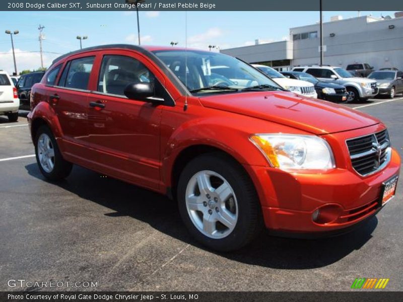 Sunburst Orange Pearl / Pastel Pebble Beige 2008 Dodge Caliber SXT