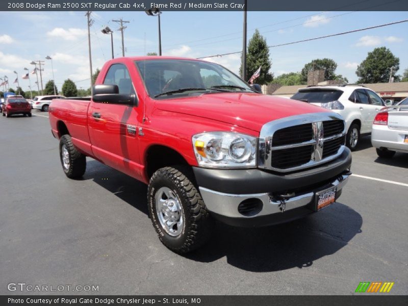 Flame Red / Medium Slate Gray 2008 Dodge Ram 2500 SXT Regular Cab 4x4