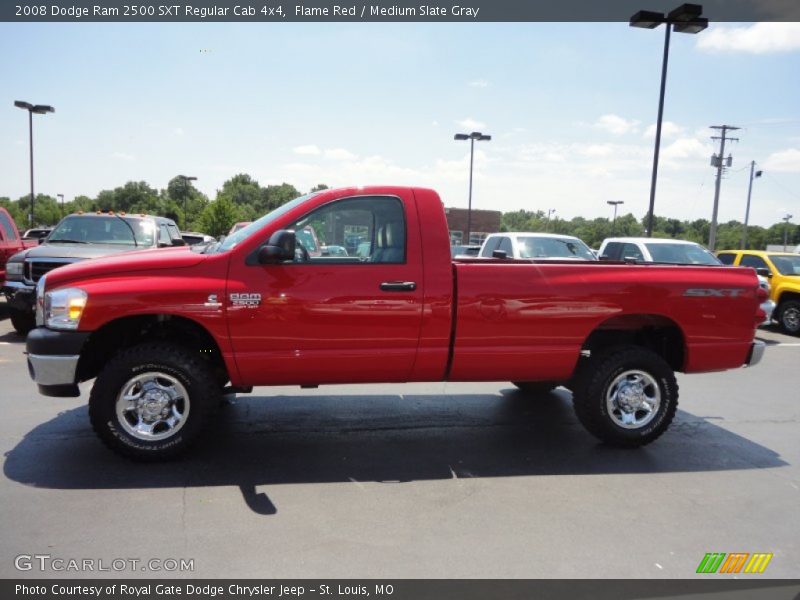 Flame Red / Medium Slate Gray 2008 Dodge Ram 2500 SXT Regular Cab 4x4