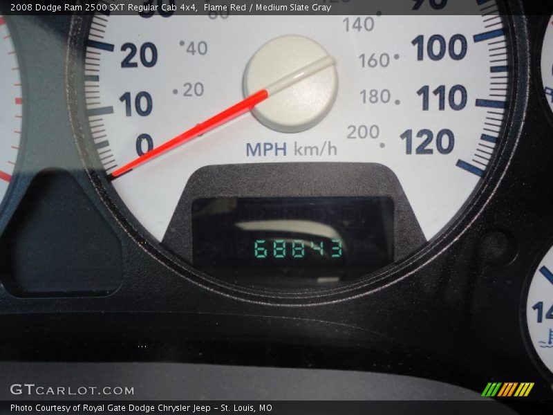 Flame Red / Medium Slate Gray 2008 Dodge Ram 2500 SXT Regular Cab 4x4