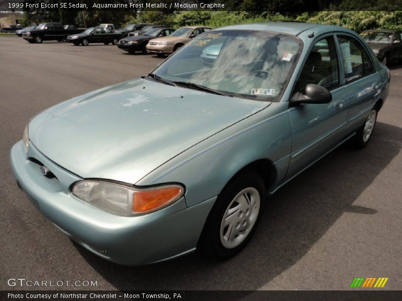 Aquamarine Frost Metallic / Medium Graphite 1999 Ford Escort SE Sedan