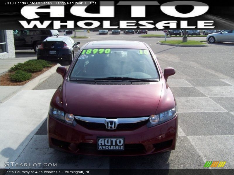 Tango Red Pearl / Beige 2010 Honda Civic EX Sedan