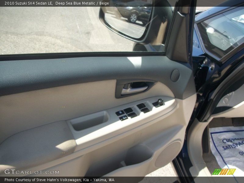 Deep Sea Blue Metallic / Beige 2010 Suzuki SX4 Sedan LE