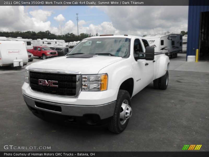 Front 3/4 View of 2011 Sierra 3500HD Work Truck Crew Cab 4x4 Dually