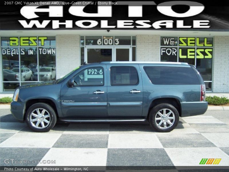 Blue-Green Crystal / Ebony Black 2007 GMC Yukon XL Denali AWD