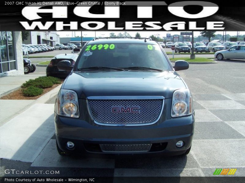Blue-Green Crystal / Ebony Black 2007 GMC Yukon XL Denali AWD