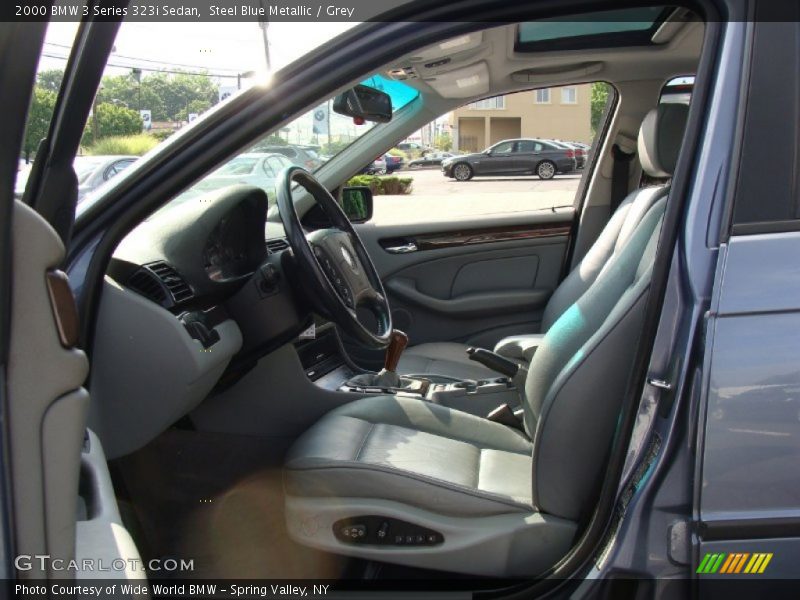 Steel Blue Metallic / Grey 2000 BMW 3 Series 323i Sedan