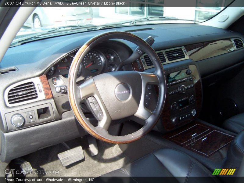 Blue-Green Crystal / Ebony Black 2007 GMC Yukon XL Denali AWD