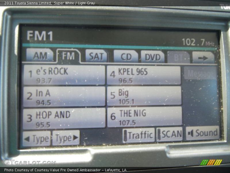 Super White / Light Gray 2011 Toyota Sienna Limited
