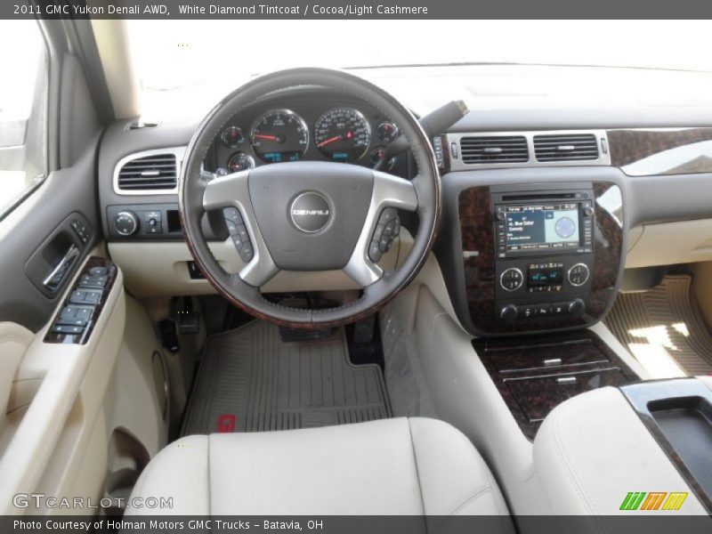 White Diamond Tintcoat / Cocoa/Light Cashmere 2011 GMC Yukon Denali AWD