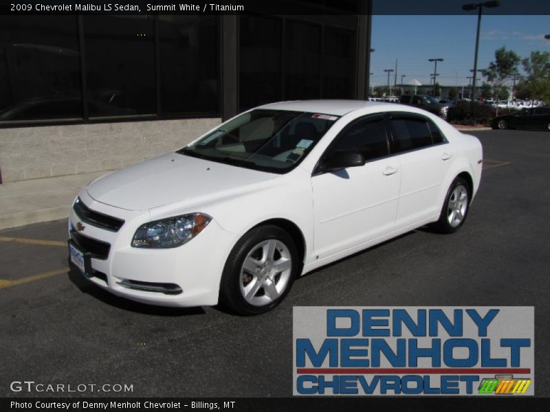Summit White / Titanium 2009 Chevrolet Malibu LS Sedan