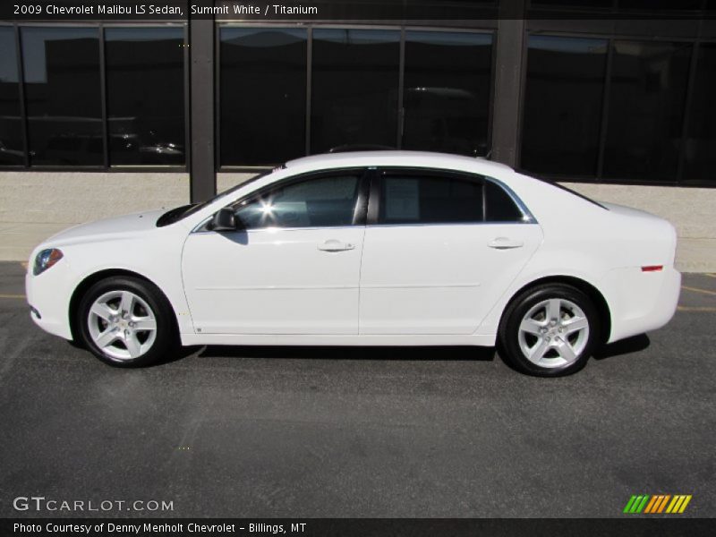 Summit White / Titanium 2009 Chevrolet Malibu LS Sedan