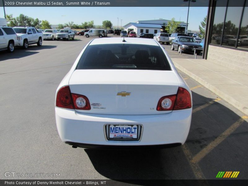 Summit White / Titanium 2009 Chevrolet Malibu LS Sedan