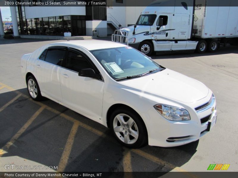 Summit White / Titanium 2009 Chevrolet Malibu LS Sedan