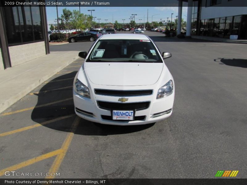 Summit White / Titanium 2009 Chevrolet Malibu LS Sedan