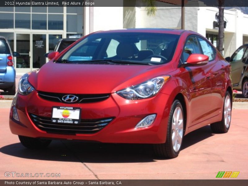 Red Allure / Beige 2012 Hyundai Elantra Limited