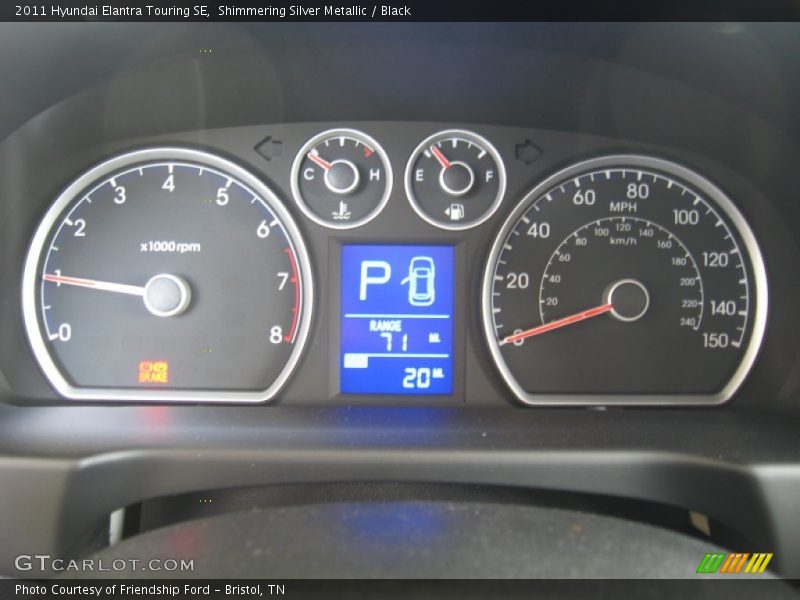 Shimmering Silver Metallic / Black 2011 Hyundai Elantra Touring SE
